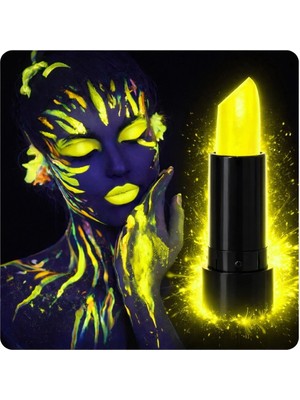 Herşey Trend Uv Neon Sarı Ruj – Karanlıkta Parlayan Makyaj Boyası