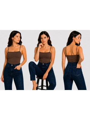 İngegno Body Ip Askılı Viskon Örme Ring Kumaş Kadın Body