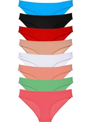 8 Adet Süper Eko Set Likralı Kadın Slip Külot Set 5