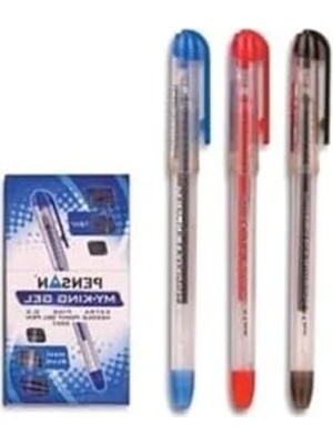 Bella Vista 0.5 mm Jel Kalem Seti 3'lü, Siyah-Mavi-Kırmızı Renk Seçenekleriyle