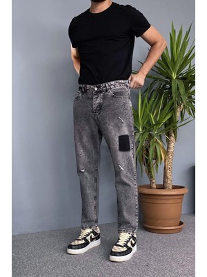 Alışveriş Sokağı Yırtık Detaylı Antrasit Denim Jean - Kot Pantolon