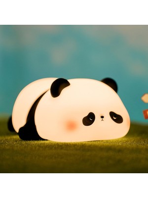 Vtiger Vtıger Panda Lambası, Yumuşacık Sevimli Lamba, Çocuklar Için Lambası, Silikon Panda Işığı, Kısılabil