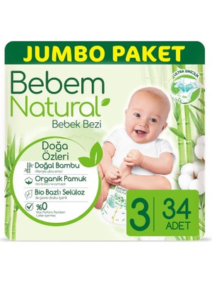 Bebem Bebek Bezi 3 Beden 34 Adet