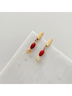 Vesce Atelier Coralia Doğal Taş Küpe