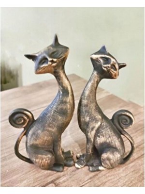 Empressco Sevimli Ikili Kedi Figürü Dekoratif Biblo, Şık ve Zarif Tasarım