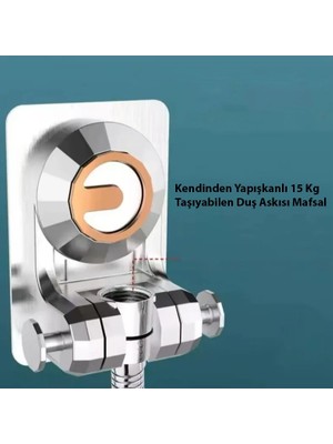 FAWER Faucet & Shower Krom Kendinden Yapışkanlı Askılık Duş Mafsalı  Duş Başlık Askısı Duş Mafsalı