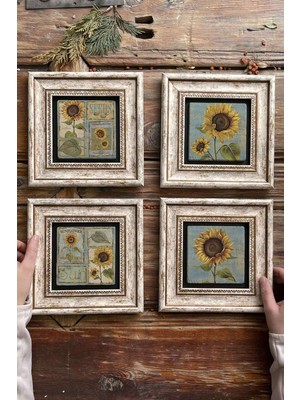 Empressco Şık Taş Tablo Duvar Dekoru 20X20CM, 4’lü Set