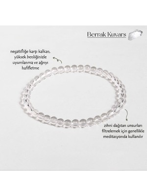Taşmir Gerçek Kristal Kuvars Doğal Taş Bileklik 4 mm