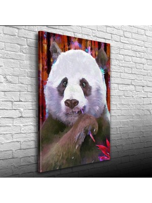 İşsevenler Suluboya Tekniğinde Panda Görseli Kanvas Tablo 50 x 70
