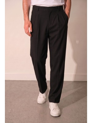 Efnaz Style Erkek Rahat Kesim Çift Pileli Beli Lastikli Pantolon