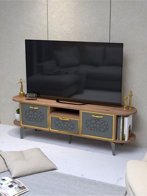 İşsevenler Tv Sehpası Mira 5030 Atlantik Gold 160 Cm 35 Cm 50 Cm