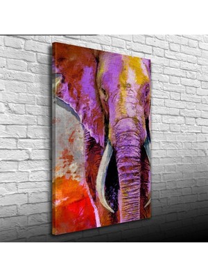 İşsevenler Pastel Renklerde Dekoratif Fil Görseli Kanvas Tablo 50 x 70