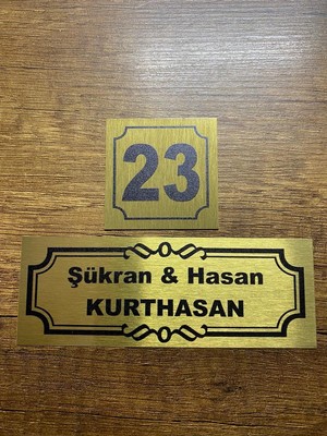 Outdoor One Kapı İsimliği Klasik Ev Dış Kapı İsimliği Çelik Kapı İsimliği Gold0013
