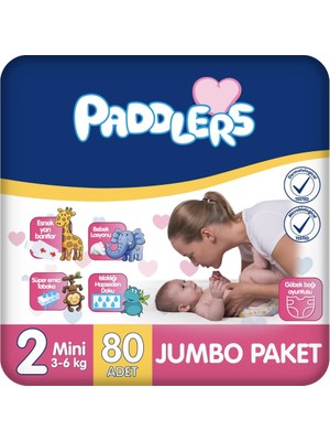 Paddlers Bebek Bezi 2 Numara Mini (3-6 ) 80 Adet
