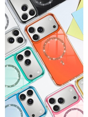 Kuhi Mey Ithalat®   iPhone 17 Pro Live Diamond Magsafe Kapak - Mavi
