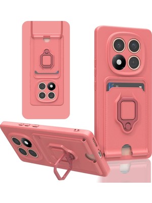 Kuhi Mey Ithalat®   Redmi Note 14 Pro Plus Kılıf Zuma Kartvizitli Yüzüklü Silikon - Pembe