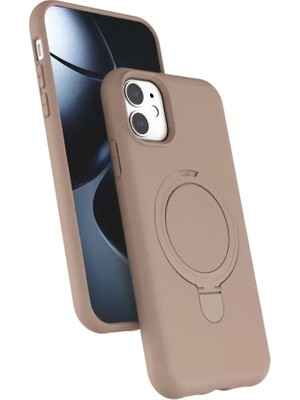 Kuhi Mey Ithalat®   iPhone 11 Regal Magsafe Standlı Kapak - Çöl Titanyum