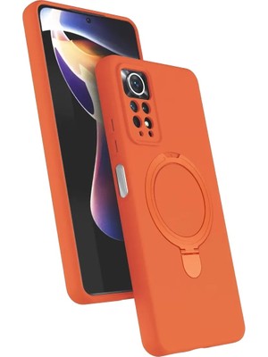 Kuhi Mey Ithalat®   Redmi Note 12 Pro 4g Regal Magsafe Standlı Kapak - Turuncu