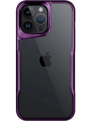 Kuhi Mey Ithalat®  iPhone 14 Pro Max Kılıf Boyi Silikon Kapak - Derin Mor