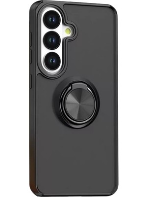 Kuhi Mey Ithalat®  Samsung Galaxy S26 Montreal Yüzüklü Silikon Kapak - Siyah