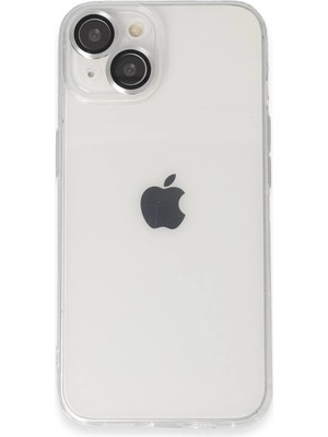 Kuhi Mey Ithalat®  iPhone 14 Kılıf Luko Lens Silikon - Gümüş