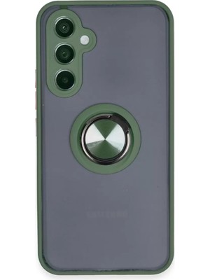 Kuhi Mey Ithalat®  Samsung Galaxy A54 5g Kılıf Montreal Yüzüklü Silikon Kapak - Yeşil