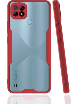 Kuhi Mey Ithalat®  Realme C21 Kılıf Platin Silikon - Kırmızı