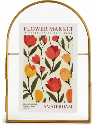 Meturas Market Metal Dekoratif Çerçeve 10X15 cm Retro Vintage Masaüstü Tablo Gold