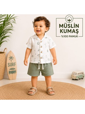 Ramada %100 Pamuk Müslin Gömlek Şort Takım