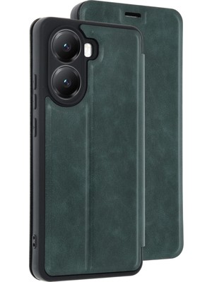Kuhi Mey Ithalat®   Poco X7 Pro Kılıf Flip Cover - Koyu Yeşil