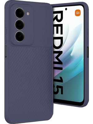 Kuhi Mey Ithalat®   Redmi 15 4g Auto Focus Karbon Kapak - Lacivert