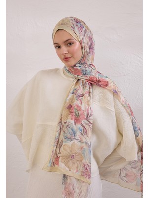 Fresh Scarfs Vintage Garden Desen Rami Şal Tereyağı