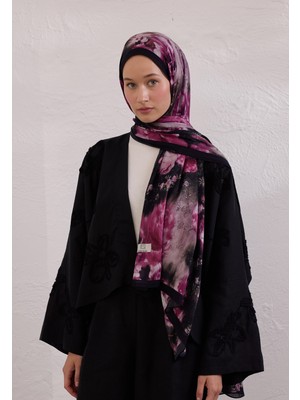 Fresh Scarfs Vintage Rose Desen Rami Şal Mürdüm
