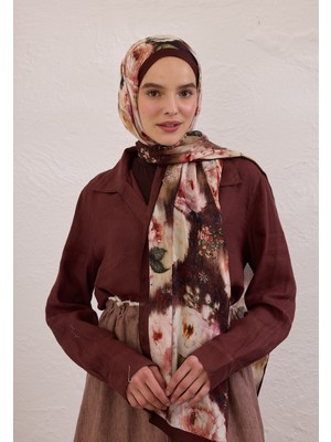 Fresh Scarfs Vintage Rose Desen Rami Şal Bordo
