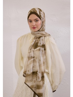 Fresh Scarfs Soft Daisy Desen Rami Şal Vizon