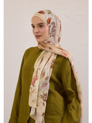 Fresh Scarfs Sweet William Desen Rami Şal Bej