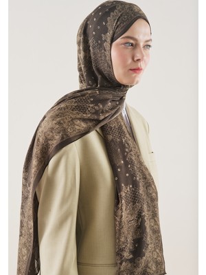 Fresh Scarfs Floral Lace Desen Rami Şal Kahve