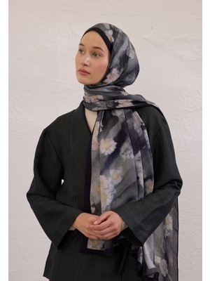 Fresh Scarfs Soft Daisy Desen Rami Şal Lacivert