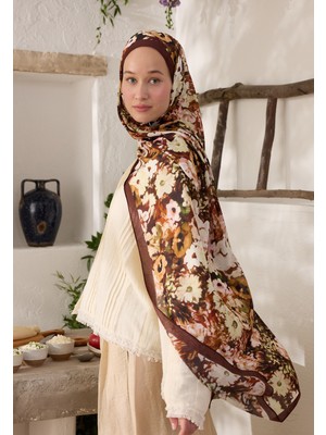 Fresh Scarfs Beauty Blossom Desen Rami Şal Bordo