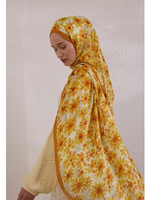 Fresh Scarfs Sunflower Desen Rami Şal Gün Işığı