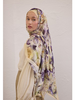 Fresh Scarfs Nerissa Desen Rami Şal Soft Sarı