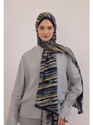 Fresh Scarfs Deia Desen Rami Şal Lacivert