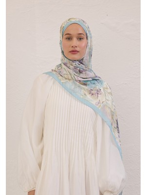 Fresh Scarfs Vintage Garden Desen Rami Şal Gök Mavi