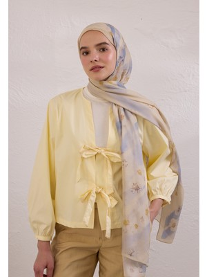 Fresh Scarfs Soft Daisy Desen Rami Şal Bej