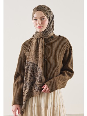 Fresh Scarfs Dot Elegance Desen Rami Şal Çikolata Kahve