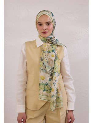 Fresh Scarfs Jasmine Joy Desen Rami Şal Soft Yeşil