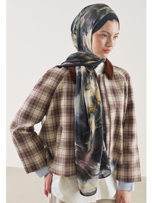 Fresh Scarfs Pure Abstract Desen Rami Şal Siyah