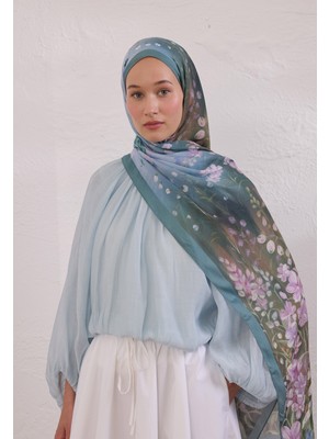 Fresh Scarfs Wisteria Desen Rami Şal Soft Mavi