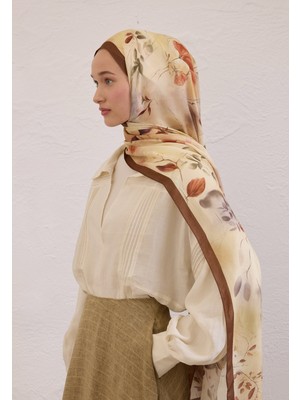 Fresh Scarfs Sweet William Desen Rami Şal Kahve