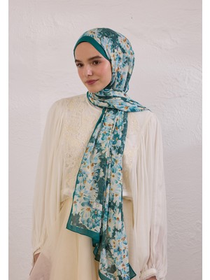 Fresh Scarfs Cherry Blossom Desen Rami Şal Okyanus